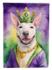 Bull Terrier King of Mardi Gras Garden Flag Mailbox Flag Decorative Yard Flag Banner Outside Patio Artwork Yard Flower Beds, Garden Size, Multicolor
