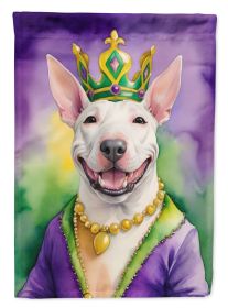 Bull Terrier King of Mardi Gras Garden Flag Mailbox Flag Decorative Yard Flag Banner Outside Patio Artwork Yard Flower Beds, Garden Size, Multicolor