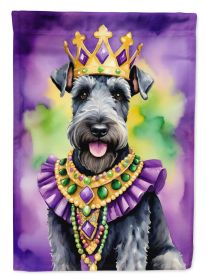 Kerry Blue Terrier King of Mardi Gras Garden Flag Mailbox Flag Decorative Yard Flag Banner Outside Patio Artwork Yard Flower Beds, Garden Size