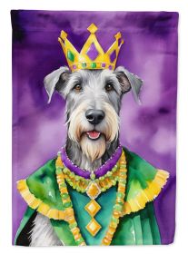 Irish Wolfhound King of Mardi Gras Garden Flag Mailbox Flag Decorative Yard Flag Banner Outside Patio Artwork Yard Flower Beds, Garden Size