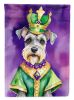 Schnauzer King of Mardi Gras Garden Flag Mailbox Flag Decorative Yard Flag Banner Outside Patio Artwork Yard Flower Beds, Garden Size, Multicolor