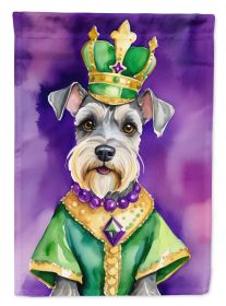 Schnauzer King of Mardi Gras Garden Flag Mailbox Flag Decorative Yard Flag Banner Outside Patio Artwork Yard Flower Beds, Garden Size, Multicolor