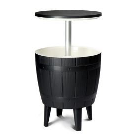 Outdoor Cooler Table, Height-Adjustable Outdoor Cool Bar w/ 10 Gallon Beer and Wine Cooler