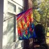 Gladiolus in Color House Flag Large Porch Sleeve Pole Decorative Outside Yard Banner Artwork Wall Hanging, Polyester, House Size, Multicolor