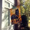 Black Chow Chow Fall House Flag Large Porch Sleeve Pole Decorative Outside Yard Banner Artwork Wall Hanging, Polyester, House Size, Multicolor