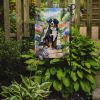 Bernese Mountain Dog Spring Path Garden Flag Mailbox Flag Decorative Yard Flag Banner Outside Patio Artwork Yard Flower Beds, Garden Size, Multicolor