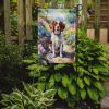 Brittany Spaniel Spring Path Garden Flag Mailbox Flag Decorative Yard Flag Banner Outside Patio Artwork Yard Flower Beds, Garden Size, Multicolor