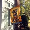 Border Terrier Fall House Flag Large Porch Sleeve Pole Decorative Outside Yard Banner Artwork Wall Hanging, Polyester, House Size, Multicolor