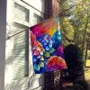 Hydrangeas in Color House Flag Large Porch Sleeve Pole Decorative Outside Yard Banner Artwork Wall Hanging, Polyester, House Size, Multicolor