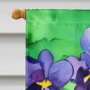 Wisconsin Wood Violets in Watercolor House Flag Large Porch Sleeve Pole Decorative Outside Yard Banner Artwork Wall Hanging, Polyester, House Size