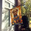 Norfolk Terrier Fall House Flag Large Porch Sleeve Pole Decorative Outside Yard Banner Artwork Wall Hanging, Polyester, House Size, Multicolor