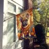 Fawn French Bulldog Fall House Flag Large Porch Sleeve Pole Decorative Outside Yard Banner Artwork Wall Hanging, Polyester, House Size, Multicolor