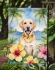 Yellow Labrador Retriever Luau Garden Flag Mailbox Flag Decorative Yard Flag Banner Outside Patio Artwork Yard Flower Beds, Garden Size, Multicolor