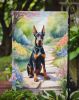 Doberman Pinscher Spring Path Garden Flag Mailbox Flag Decorative Yard Flag Banner Outside Patio Artwork Yard Flower Beds, Garden Size, Multicolor