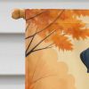 White Boxer Fall House Flag Large Porch Sleeve Pole Decorative Outside Yard Banner Artwork Wall Hanging, Polyester, House Size, Multicolor