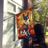 Basenji Fall House Flag Large Porch Sleeve Pole Decorative Outside Yard Banner Artwork Wall Hanging, Polyester, House Size, Multicolor