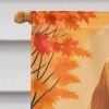 Afghan Hound Fall House Flag Large Porch Sleeve Pole Decorative Outside Yard Banner Artwork Wall Hanging, Polyester, House Size, Multicolor
