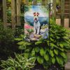 Fox Terrier Spring Path Garden Flag Mailbox Flag Decorative Yard Flag Banner Outside Patio Artwork Yard Flower Beds, Garden Size, Multicolor