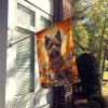 Cairn Terrier Fall House Flag Large Porch Sleeve Pole Decorative Outside Yard Banner Artwork Wall Hanging, Polyester, House Size, Multicolor