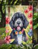 Portuguese Water Dog Luau Garden Flag Mailbox Flag Decorative Yard Flag Banner Outside Patio Artwork Yard Flower Beds, Garden Size, Multicolor