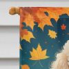 Poodle Fall House Flag Large Porch Sleeve Pole Decorative Outside Yard Banner Artwork Wall Hanging, Polyester, House Size, Multicolor