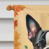 Boston Terrier Fall House Flag Large Porch Sleeve Pole Decorative Outside Yard Banner Artwork Wall Hanging, Polyester, House Size, Multicolor