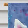 American Eskimo Hippie Dawg House Flag Large Porch Sleeve Pole Decorative Outside Yard Banner Artwork Wall Hanging, Polyester, House Size, Multicolor