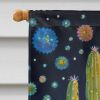 Queen of the Night Cactus in Color House Flag Large Porch Sleeve Pole Decorative Outside Yard Banner Artwork Wall Hanging, Polyester, House Size