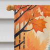 American Eskimo Fall House Flag Large Porch Sleeve Pole Decorative Outside Yard Banner Artwork Wall Hanging, Polyester, House Size, Multicolor