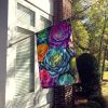 Ornamental Kale in Color House Flag Large Porch Sleeve Pole Decorative Outside Yard Banner Artwork Wall Hanging, Polyester, House Size, Multicolor