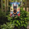 Doberman Pinscher Luau Garden Flag Mailbox Flag Decorative Yard Flag Banner Outside Patio Artwork Yard Flower Beds, Garden Size, Multicolor