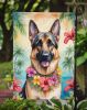 German Shepherd Luau Garden Flag Mailbox Flag Decorative Yard Flag Banner Outside Patio Artwork Yard Flower Beds, Garden Size, Multicolor