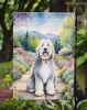 Old English Sheepdog Spring Path Garden Flag Mailbox Flag Decorative Yard Flag Banner Outside Patio Artwork Yard Flower Beds, Garden Size, Multicolor