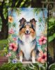Sheltie Luau Garden Flag Mailbox Flag Decorative Yard Flag Banner Outside Patio Artwork Yard Flower Beds, Garden Size, Multicolor