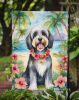 Tibetan Terrier Luau Garden Flag Mailbox Flag Decorative Yard Flag Banner Outside Patio Artwork Yard Flower Beds, Garden Size, Multicolor