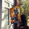 Scottish Terrier Fall House Flag Large Porch Sleeve Pole Decorative Outside Yard Banner Artwork Wall Hanging, Polyester, House Size, Multicolor