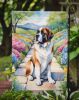 Saint Bernard Spring Path Garden Flag Mailbox Flag Decorative Yard Flag Banner Outside Patio Artwork Yard Flower Beds, Garden Size, Multicolor