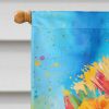 Poodle Hippie Dawg House Flag Large Porch Sleeve Pole Decorative Outside Yard Banner Artwork Wall Hanging, Polyester, House Size, Multicolor