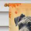 Schnauzer Fall House Flag Large Porch Sleeve Pole Decorative Outside Yard Banner Artwork Wall Hanging, Polyester, House Size, Multicolor