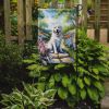 Kuvasz Spring Path Garden Flag Mailbox Flag Decorative Yard Flag Banner Outside Patio Artwork Yard Flower Beds, Garden Size, Multicolor
