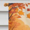 Red Miniature Pinscher Fall House Flag Large Porch Sleeve Pole Decorative Outside Yard Banner Artwork Wall Hanging, Polyester, House Size, Multicolor