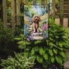 Cockapoo Spring Path Garden Flag Mailbox Flag Decorative Yard Flag Banner Outside Patio Artwork Yard Flower Beds, Garden Size, Multicolor