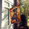 Airedale Terrier Fall House Flag Large Porch Sleeve Pole Decorative Outside Yard Banner Artwork Wall Hanging, Polyester, House Size, Multicolor