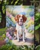 Brittany Spaniel Spring Path Garden Flag Mailbox Flag Decorative Yard Flag Banner Outside Patio Artwork Yard Flower Beds, Garden Size, Multicolor