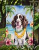 English Springer Spaniel Luau Garden Flag Mailbox Flag Decorative Yard Flag Banner Outside Patio Artwork Yard Flower Beds, Garden Size, Multicolor