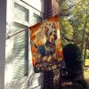 Silky Terrier Fall House Flag Large Porch Sleeve Pole Decorative Outside Yard Banner Artwork Wall Hanging, Polyester, House Size, Multicolor