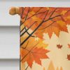 Silky Terrier Fall House Flag Large Porch Sleeve Pole Decorative Outside Yard Banner Artwork Wall Hanging, Polyester, House Size, Multicolor