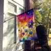 Scabiosa in Color House Flag Large Porch Sleeve Pole Decorative Outside Yard Banner Artwork Wall Hanging, Polyester, House Size, Multicolor
