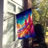 Celosia in Color House Flag Large Porch Sleeve Pole Decorative Outside Yard Banner Artwork Wall Hanging, Polyester, House Size, Multicolor