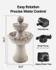VEVOR Outdoor Water Fountain, 36.5 in Height Fountain and Waterfall, 2-Tier Floor Standing Rock Base Style Fiberglass and Resin Fountains with Pump